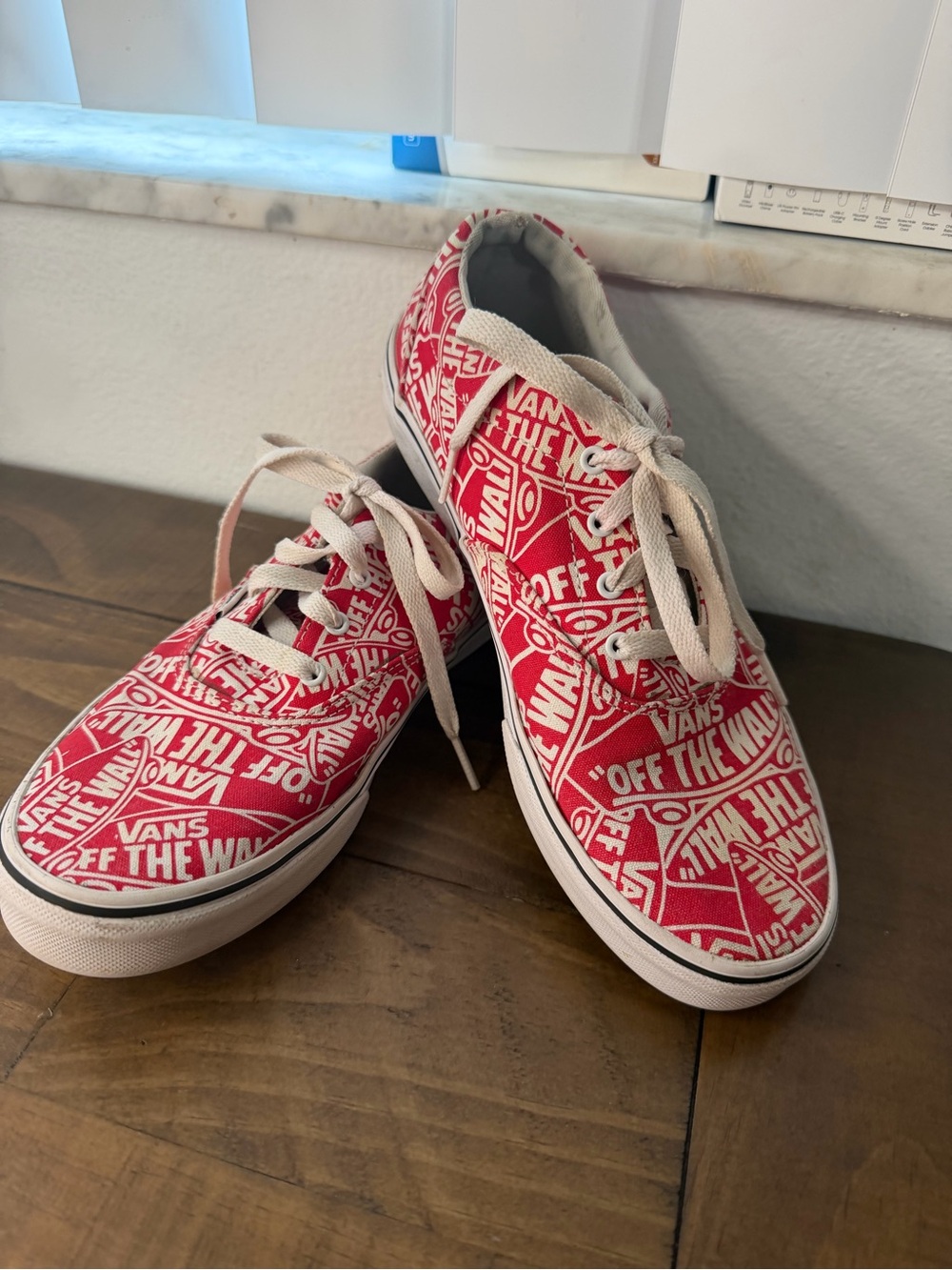 Vans Doheny 'OTW Repeat' sneakers featuring red & white logo print Y6.5 W8.5